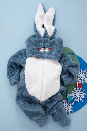 Vavbaby Welsoft Unisex Fermuarlı Peluş Kışlık Bebek Uyku Tulumu Çocuk Tulumu ve Kostümü Tavşan